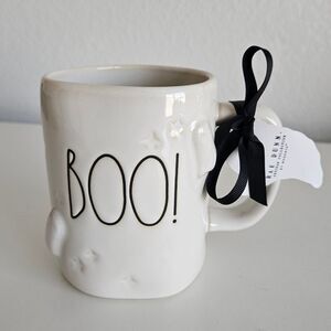 NEW Rae Dunn | 'BOO!' Ghost Stars 3D Ceramic Black Tea Mug Coffee Cup